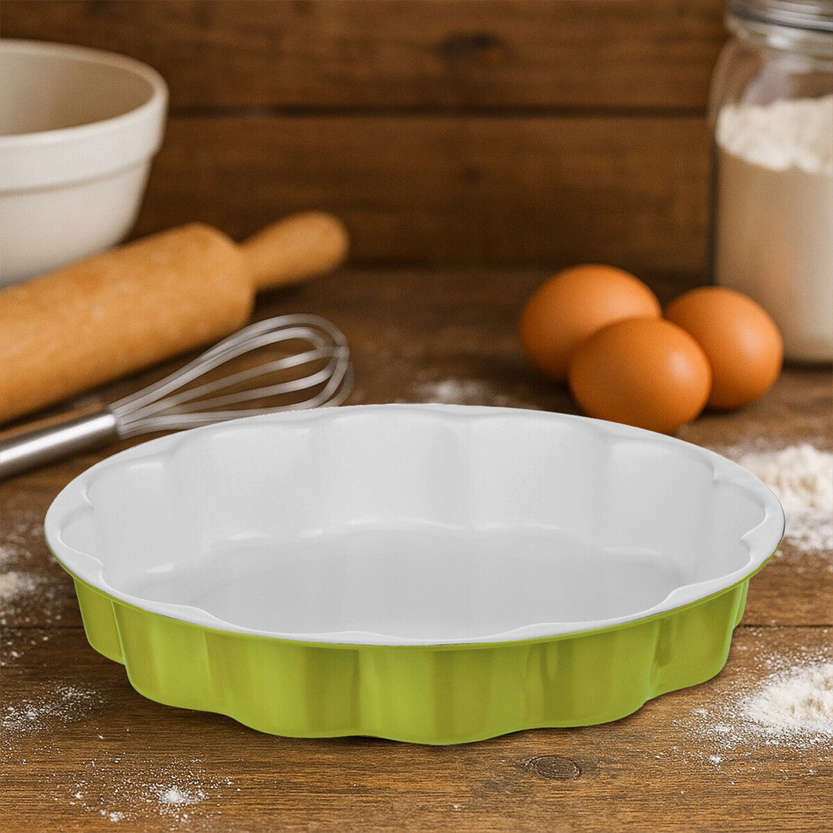 Orsina Ecocook Flan Dish – Non-Stick Lime Green Tart & Quiche Pan