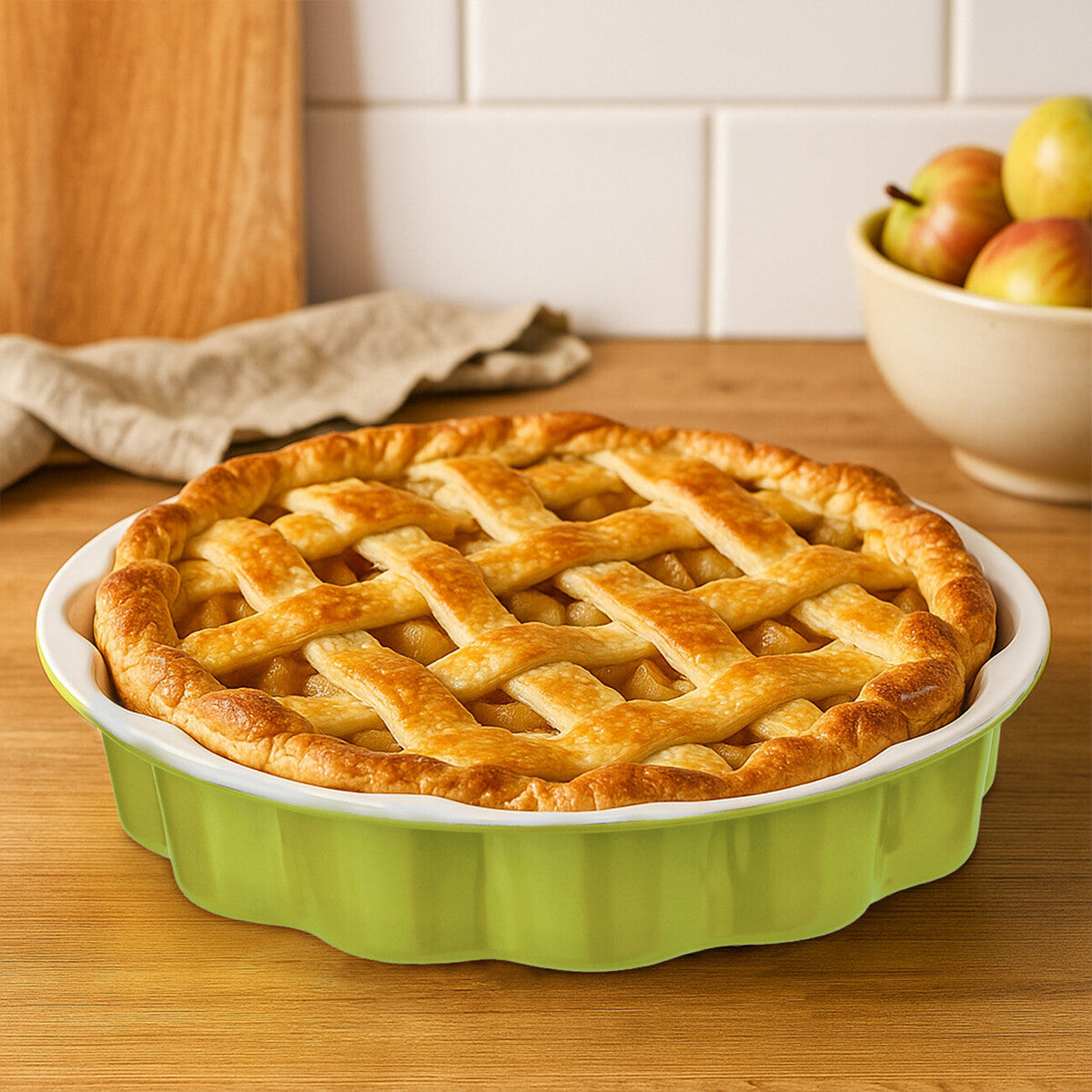 Orsina Ecocook Flan Dish – Non-Stick Lime Green Tart & Quiche Pan