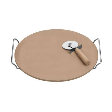 Orsina Small Pizza Stone and Cutter Set – Round Baking Stone for Ovens