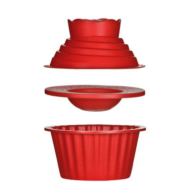 Orsina Hallie Red Giant Cupcake Silicone Mould Set – 3-Piece Bakeware