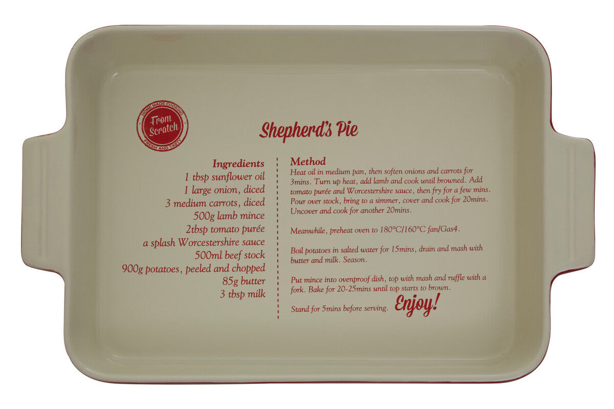 Orsina Red Stoneware Rectangular Baking Dish – 3300ml Casserole