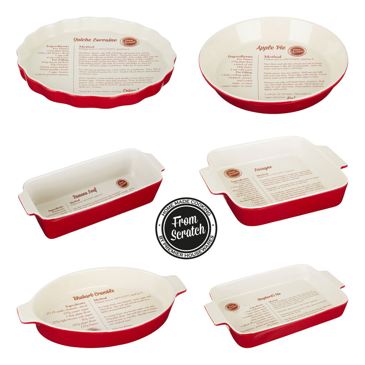 Orsina Red Stoneware Rectangular Baking Dish – 3300ml Casserole