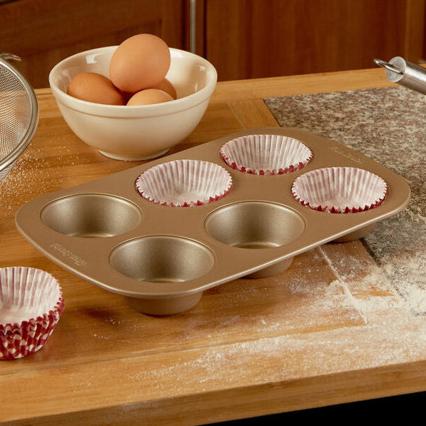 Orsina Non-Stick 6 Cup Muffin Tray – Champagne Gold Carbon Steel