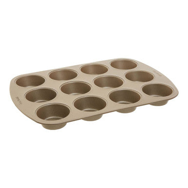 Orsina Non-Stick Muffin Tray – 12 Cup Carbon Steel Baking Pan, Gold