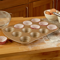 Orsina Non-Stick Muffin Tray – 12 Cup Carbon Steel Baking Pan, Gold