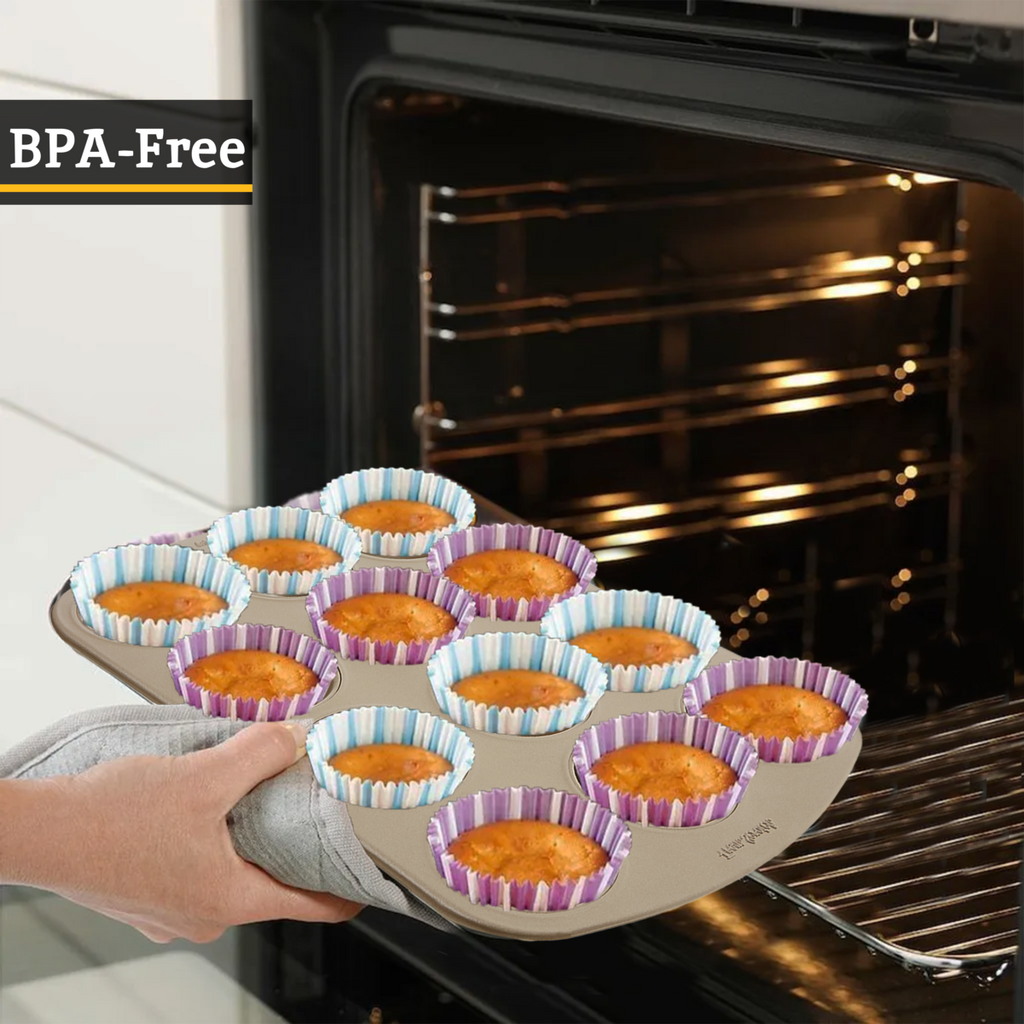 Orsina Non-Stick Muffin Tray – 12 Cup Carbon Steel Baking Pan, Gold