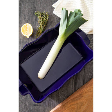 Orsina Modern Retro Large Oven Dish – Blue Ceramic Casserole Bakeware