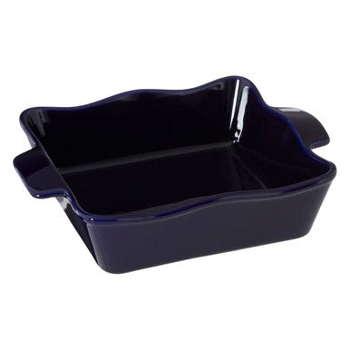 Orsina Modern Retro Square Oven Dish – Blue Glazed Ceramic Bakeware