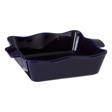 Orsina Modern Retro Square Oven Dish – Blue Glazed Ceramic Bakeware