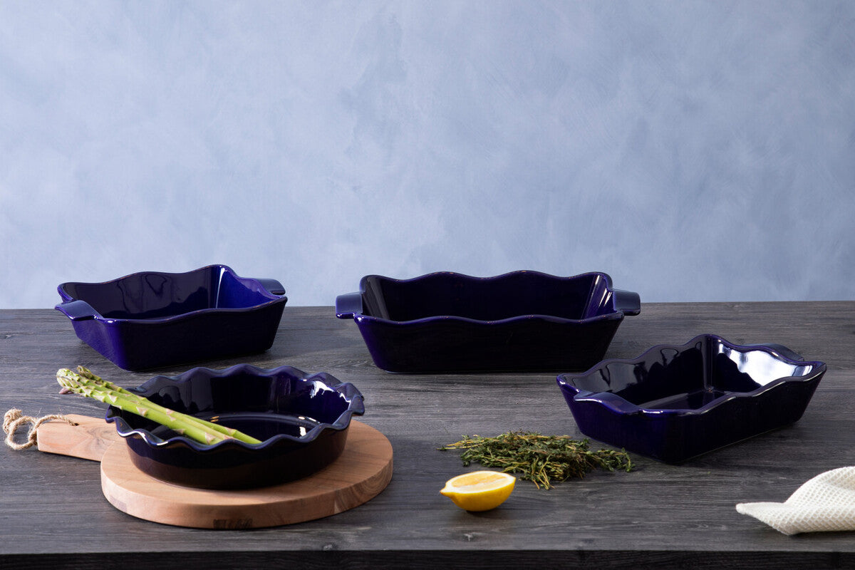 Orsina Blue Ceramic Round Baking Dish – Modern Retro Oven-to-Table