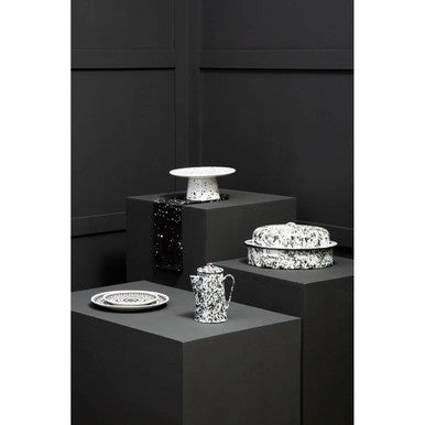 Orsina Hygge Oval Roaster – Black and White Splatter Ceramic Bakeware