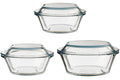 Orsina Clear Glass Casserole Dishes – Set of 3 Oven-to-Table Bakeware
