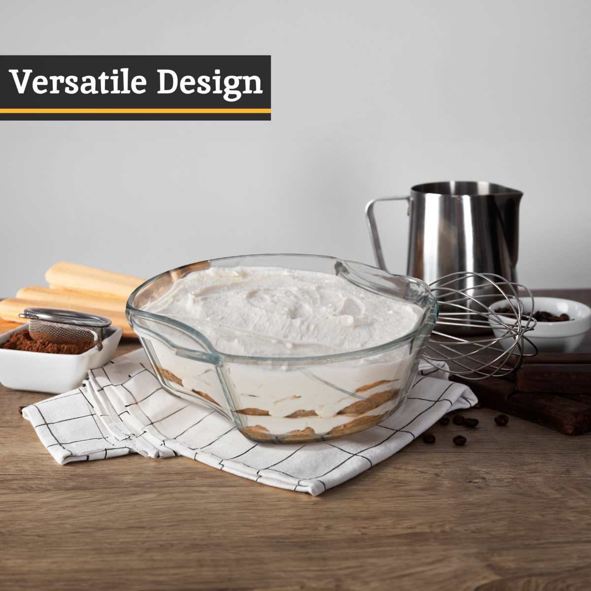 Orsina Clear Glass Casserole Dishes – Set of 3 Oven-to-Table Bakeware