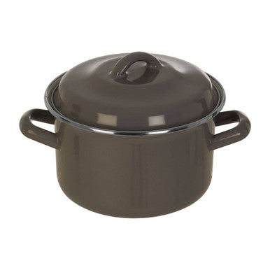 Orsina Porter Grey Enamel 16cm Casserole Dish with Lid – Small Cookware
