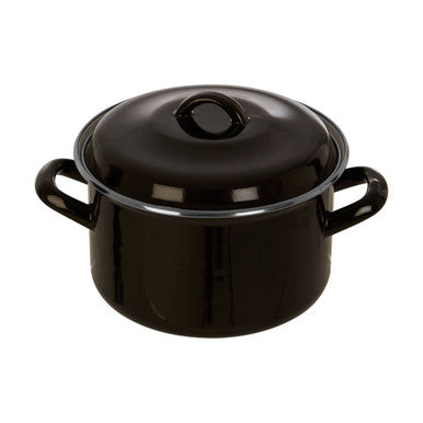 Orsina Porter Black Enamel 18cm Casserole Dish with Lid