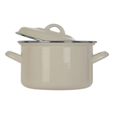 Orsina Porter White Enamel Casserole Dish – 18cm Round Cooking Pot
