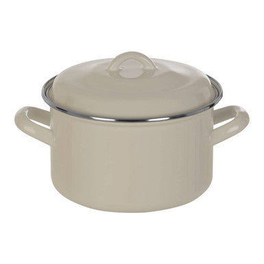 Orsina Porter White Enamel Casserole Dish – 18cm Round Cooking Pot