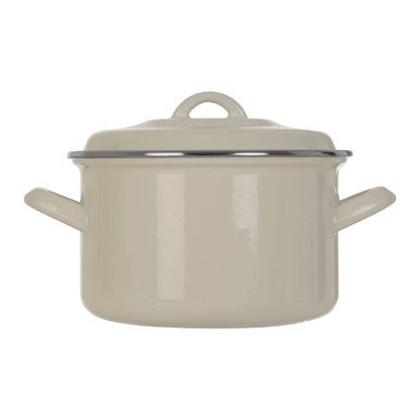 Orsina Porter White Enamel Casserole Dish – 18cm Round Cooking Pot