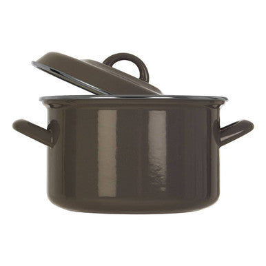Orsina Porter Grey Enamel 20cm Casserole Dish with Matching Lid