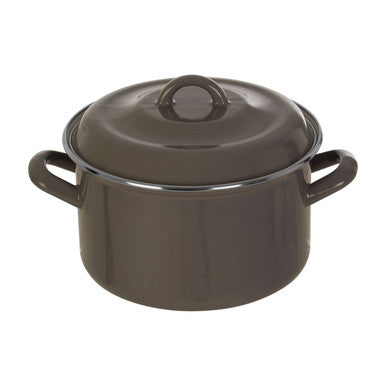 Orsina Porter Grey Enamel 20cm Casserole Dish with Matching Lid