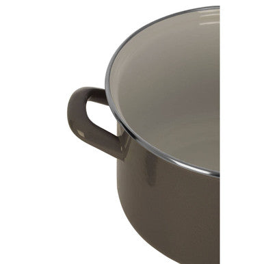 Orsina Porter Grey Enamel 20cm Casserole Dish with Matching Lid