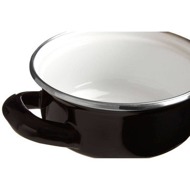 Orsina Porter Black Enamel 10cm Mini Casserole Dish with Lid
