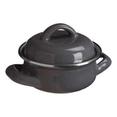 Orsina Porter Grey Enamel Mini Casserole Dish – 10cm Individual Pot
