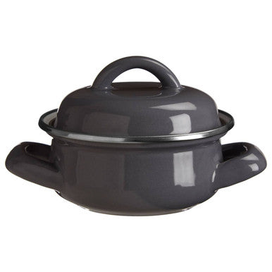 Orsina Porter Grey Enamel Mini Casserole Dish – 10cm Individual Pot