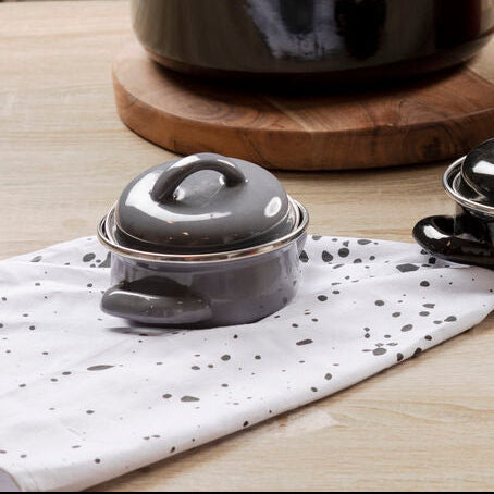 Orsina Porter Grey Enamel Mini Casserole Dish – 10cm Individual Pot