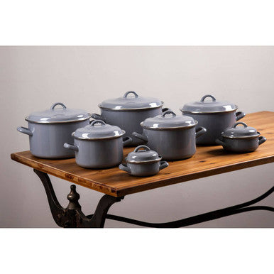 Orsina Porter Grey Enamel Mini Casserole Dish – 10cm Individual Pot