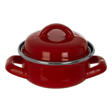 Orsina Red Enamel Mini Casserole Dish – 10cm Individual Baking Pot