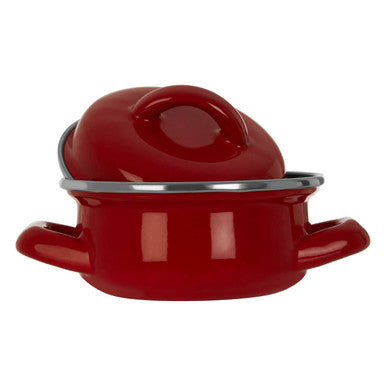 Orsina Red Enamel Mini Casserole Dish – 10cm Individual Baking Pot