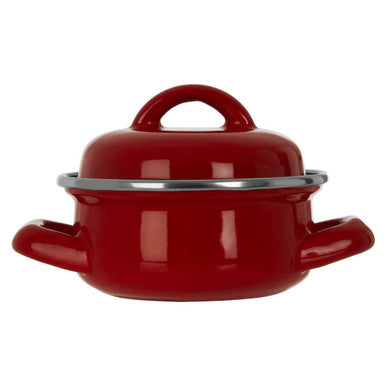 Orsina Red Enamel Mini Casserole Dish – 10cm Individual Baking Pot