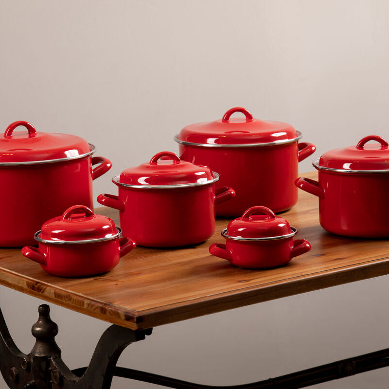 Orsina Red Enamel Mini Casserole Dish – 10cm Individual Baking Pot