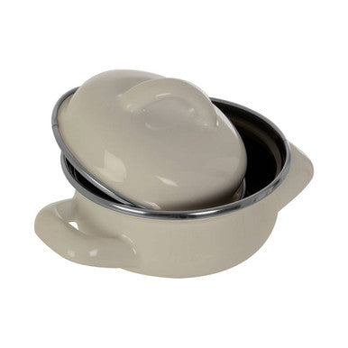 Orsina Porter White Enamel Mini Casserole Dish with Lid – 10cm