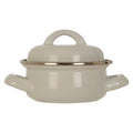 Orsina Porter White Enamel Mini Casserole Dish with Lid – 10cm
