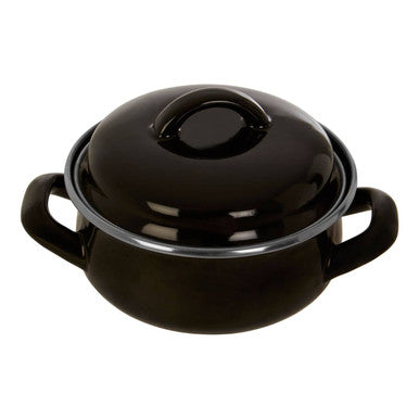 Orsina Porter Black Enamel 12cm Casserole Dish | Individual Cocotte