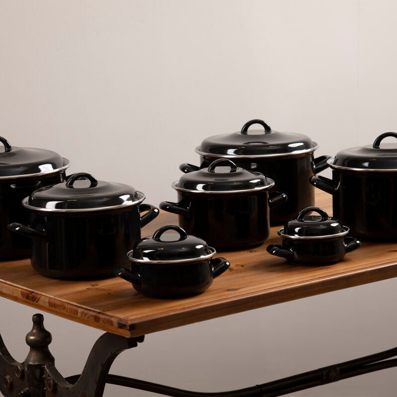 Orsina Porter Black Enamel 12cm Casserole Dish | Individual Cocotte