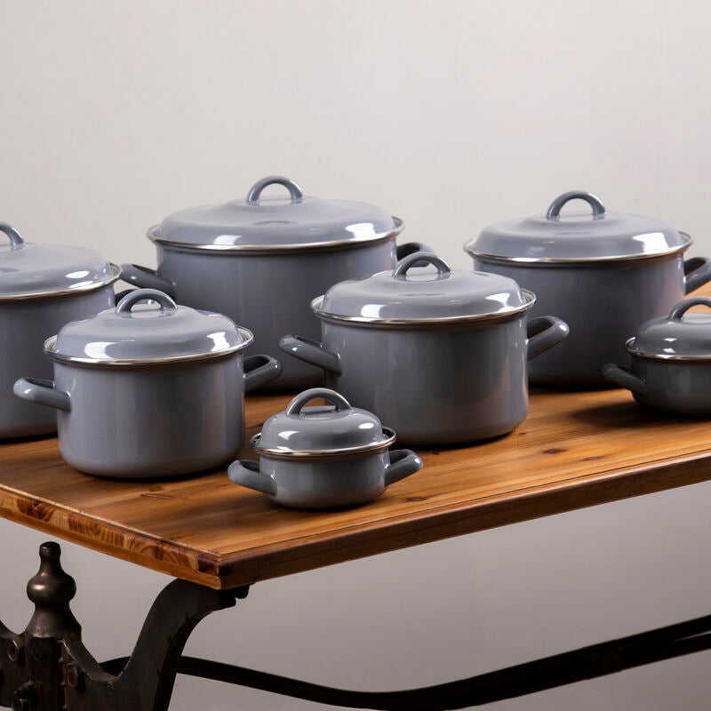 Orsina Porter Grey Enamel 12cm Casserole Dish | Individual Serving