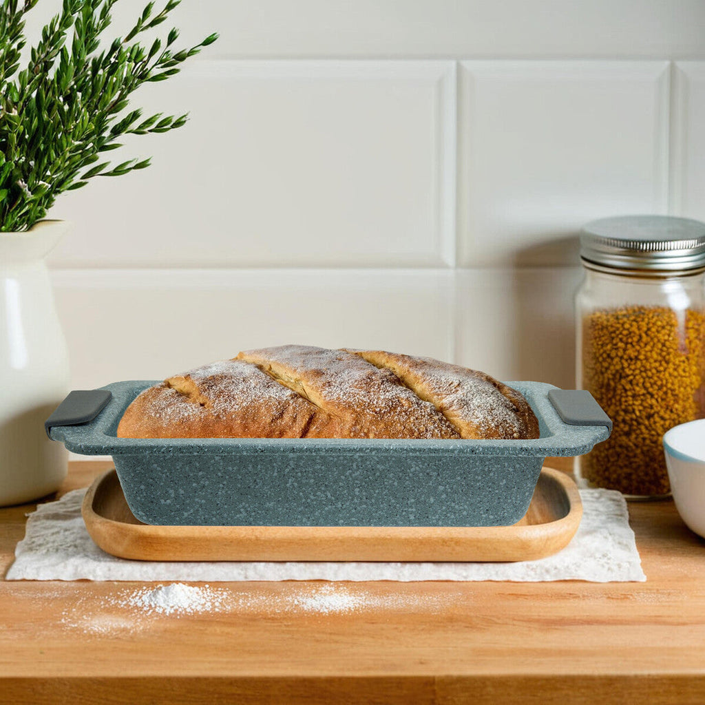 Orsina Non-Stick Grey Loaf Tin – Speckled Steel Bread Pan with Grips