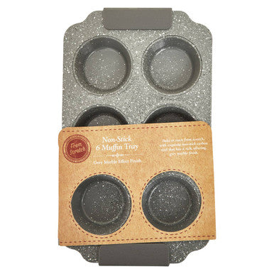 Orsina Non-Stick Marble Effect Muffin Tray – 6 Cup Baking Pan