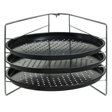 Orsina 3-Tier Non-Stick Pizza Rack – Perforated Oven Baking Trays