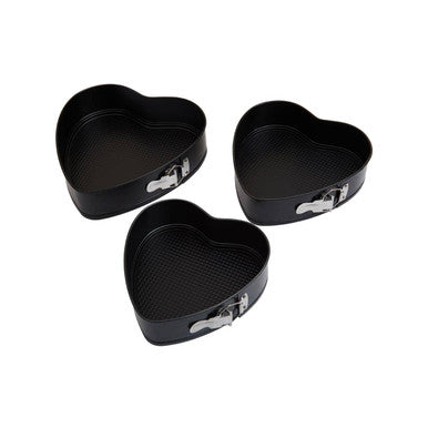 Orsina Heart Shaped Springform Cake Tins - Non-Stick Set of 3