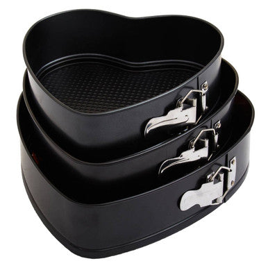 Orsina Heart Shaped Springform Cake Tins - Non-Stick Set of 3