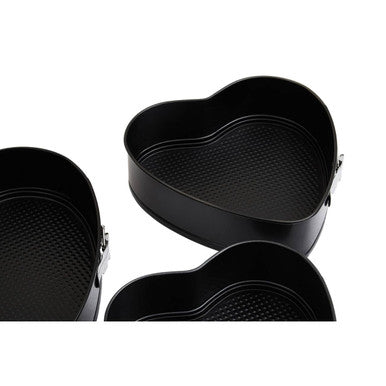 Orsina Heart Shaped Springform Cake Tins - Non-Stick Set of 3