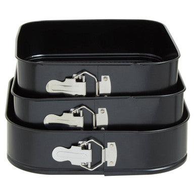 Orsina Non-Stick Square Cake Tins – Set of 3 Springform Baking Pans