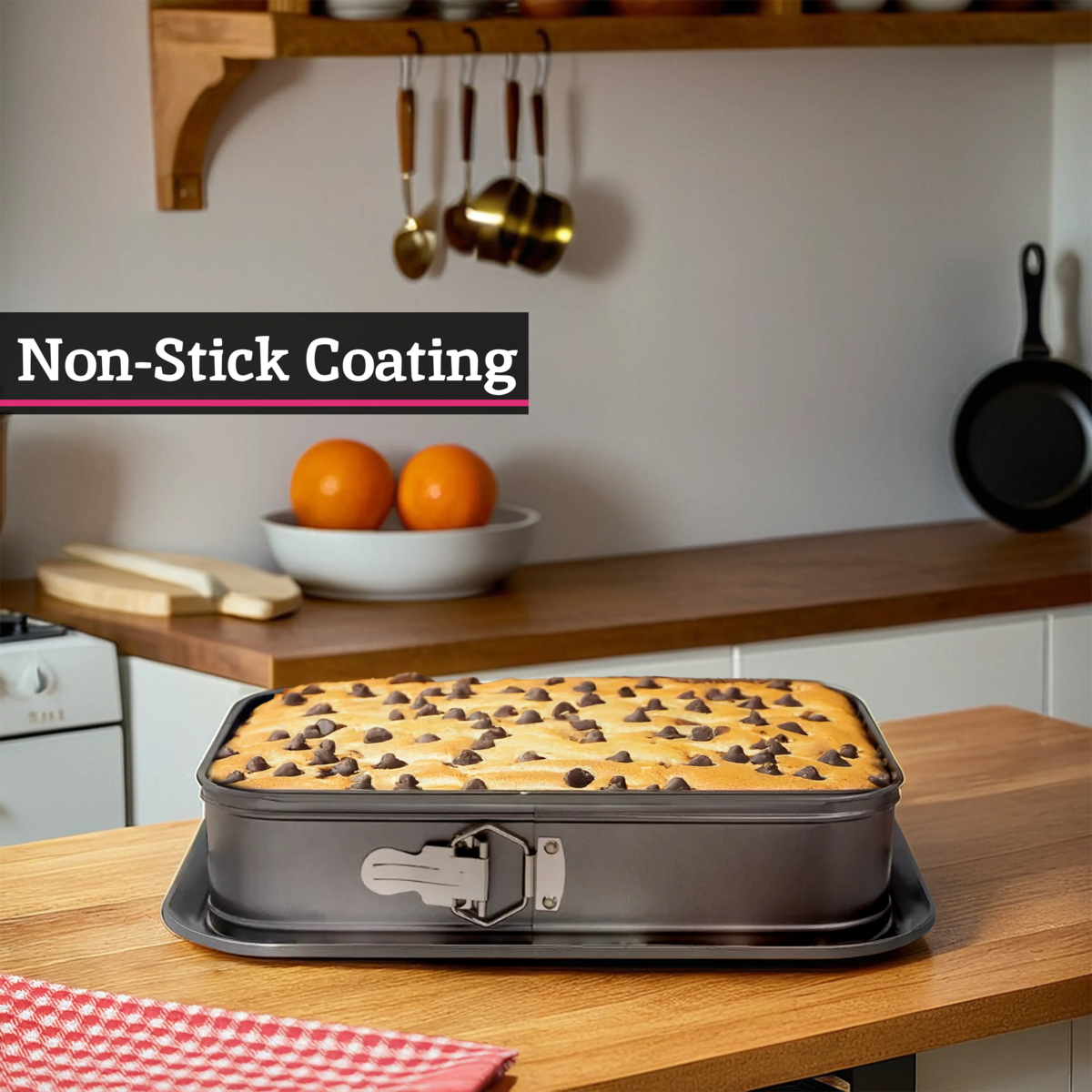 Orsina Non-Stick Rectangular Cake Tin – Springform with Removable Base