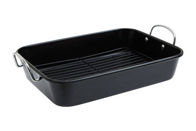 Orsina Small Rectangular Roasting Pan – Non-Stick Black Bakeware
