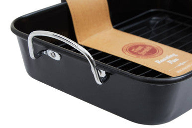 Orsina Small Rectangular Roasting Pan – Non-Stick Black Bakeware