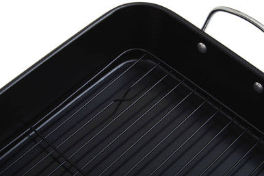 Orsina Small Rectangular Roasting Pan – Non-Stick Black Bakeware